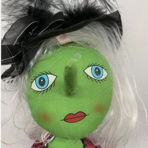 Green Halloween Witch Shelf Sitter Weighted Bottom 30" Doll - Picture 2 of 3